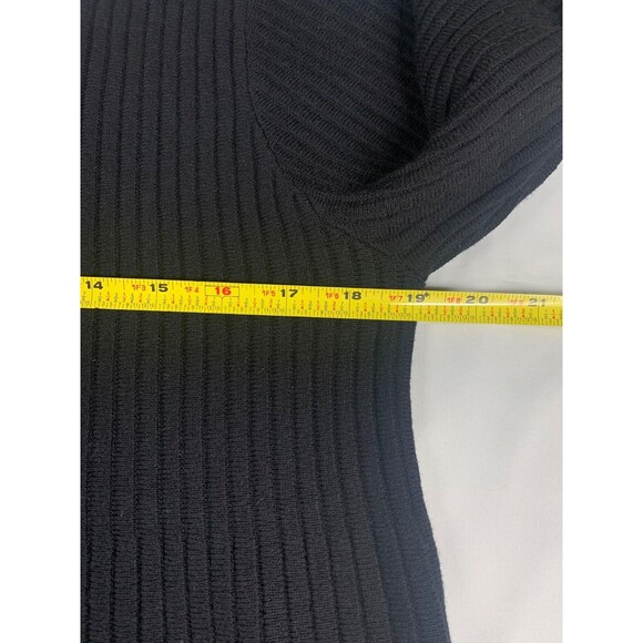 La Maille Sezane Sweater Dress Womens S Black Rib Knit Wool Blend Fit & Flare - Picture 6 of 10